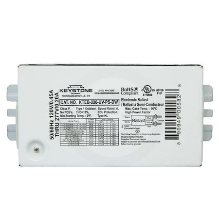 Fluorescent Ballast, Replacement For Ult ES5013HT